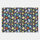 Astronautenjunge personalisieren das Namensraumsch Geschenkpapier Set (Vorderseite 2)