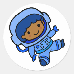 Astronautenjunge Runder Aufkleber