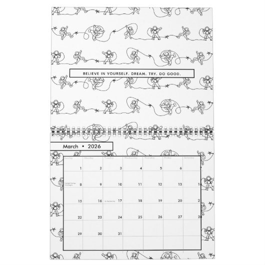 Astronautenkalender Kalender (Mär 2026)