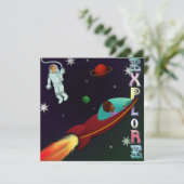 Astronautenkarte für niedliche Räume Karte (Stehend Vorderseite)