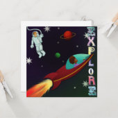 Astronautenkarte für niedliche Räume Karte (Vorderseite/Rückseite Beispiel)