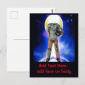Astronautenkarte, Text & Bild bearbeiten, personal Postkarte (Vorne/Hinten)