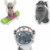 Astronautenkatze Aufkleber (Vorderseite)