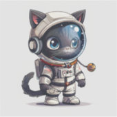 Astronautenkatze Aufkleber (Vorderseite)