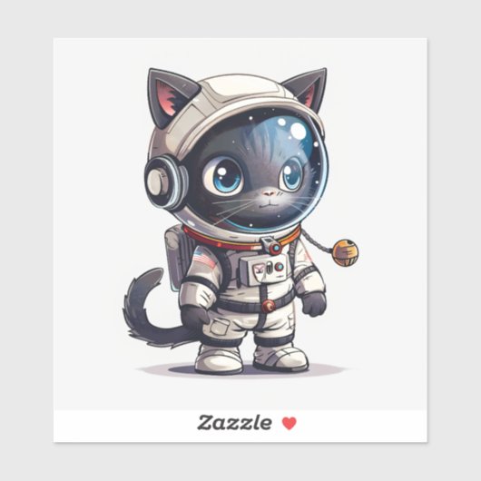 Astronautenkatze Aufkleber (Blatt)