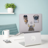 Astronautenkatze Aufkleber (Laptop auf Schreibtisch)