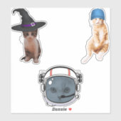 Astronautenkatze Aufkleber (Blatt)