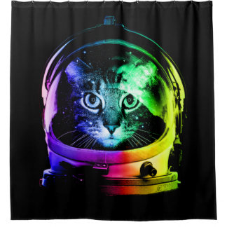 Astronautenkatze Classic Cat Lover Duschvorhang