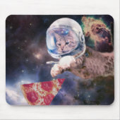 Astronautenkatze, die eine Pizzasuppe jagt Mousepad (Vorne)