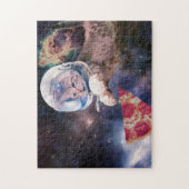 Astronautenkatze, die eine Pizzasuppe jagt Puzzle (Vertikal)