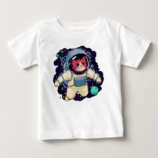 Astronautenkatze farbig baby t-shirt (Vorderseite)