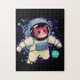 Astronautenkatze farbig puzzle
