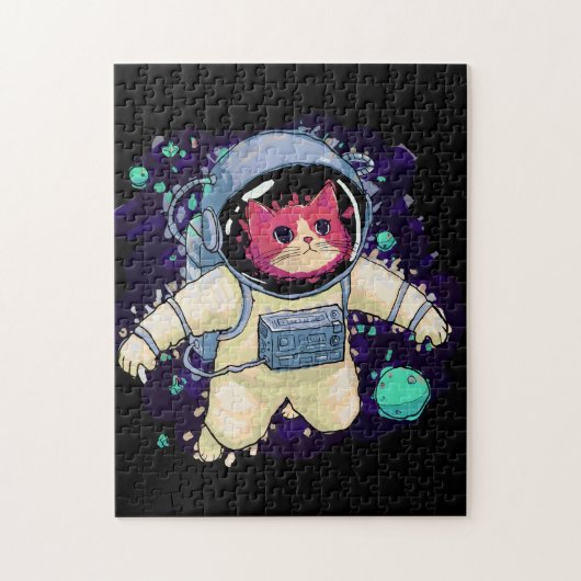 Astronautenkatze farbig puzzle (Vertikal)