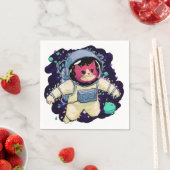 Astronautenkatze farbig serviette (Beispiel)