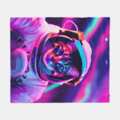 Astronautenkatze Fleecedecke (Vorderseite (Horizontal))