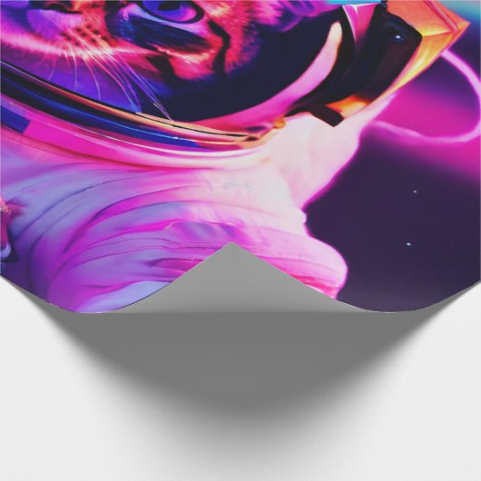 Astronautenkatze Geschenkpapier (Ecke)