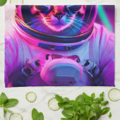 Astronautenkatze Geschirrtuch (Gefaltet)