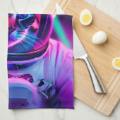Astronautenkatze Geschirrtuch (Viertel Falte)