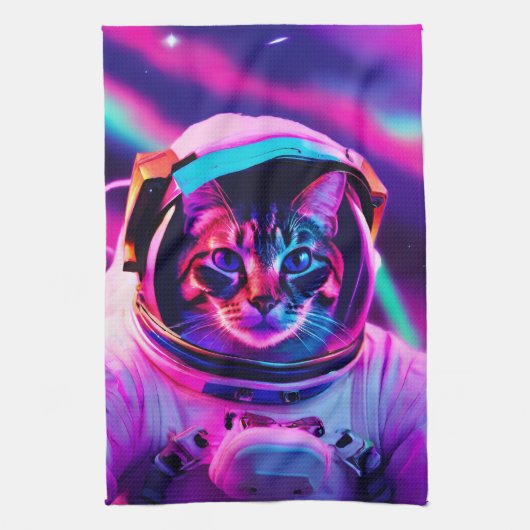 Astronautenkatze Geschirrtuch (Vertikal)