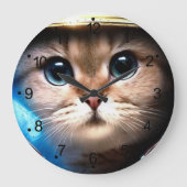 Astronautenkatze Große Wanduhr (Vorderseite)