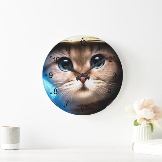 Astronautenkatze Große Wanduhr (Zuhause)