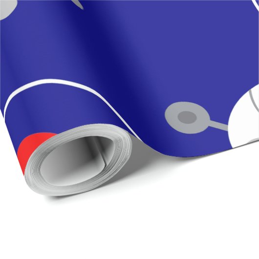 Astronautenkatze hässlich Weihnachtssanta Geschenkpapier (Rolleneckpunkt)