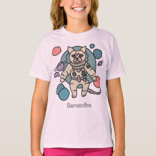 Astronautenkatze im Weltraum Gewitzt und Niedlic T-Shirt