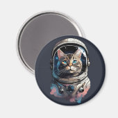 Astronautenkatze im Weltraum Kunst Magnet (Vorderseite/Rückseite)