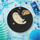 Astronautenkatze im Weltraum Taconmoon Pappteller (Party)