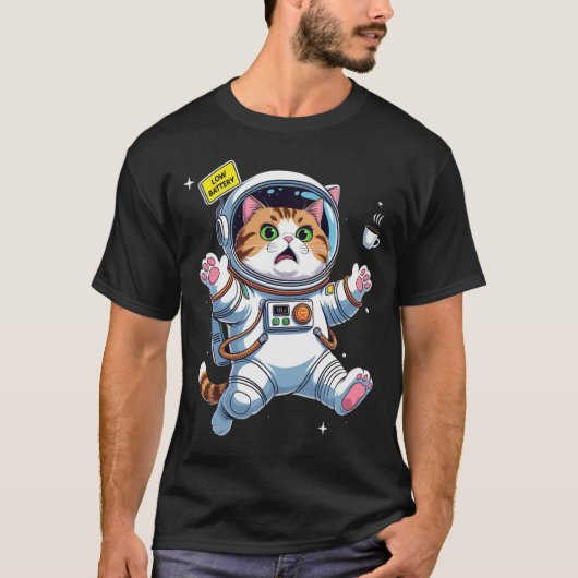 Astronautenkatze in Schwierigkeiten T-Shirt (Vorderseite)