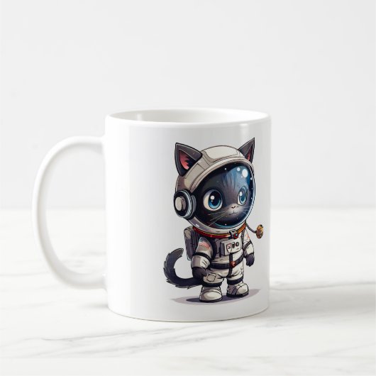 Astronautenkatze Kaffeetasse (Links)