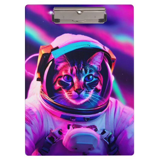 Astronautenkatze Klemmbrett (Vorderseite)