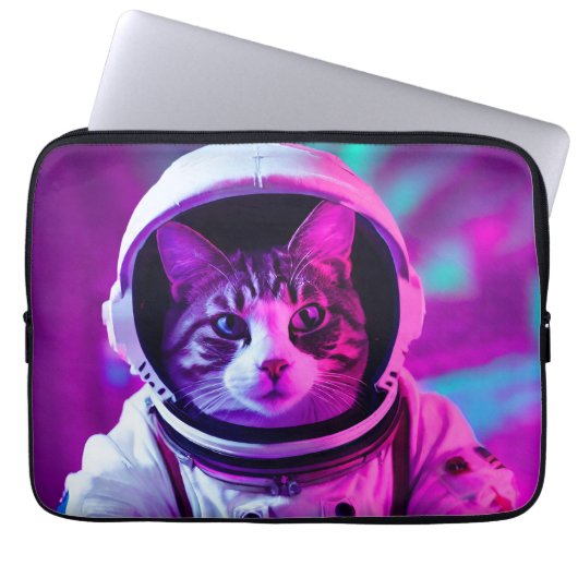 Astronautenkatze Laptopschutzhülle (Vorderseite)