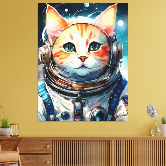 Astronautenkatze Leinwanddruck (Insitu (Wohnzimmer))