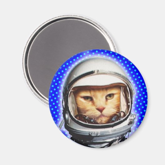 Astronautenkatze Magnet (Vorderseite/Rückseite)