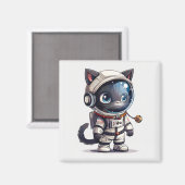 Astronautenkatze Magnet (Vorderseite/Rückseite)