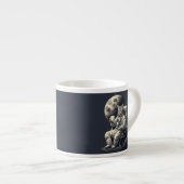 Astronautenkatze mit Kaffee-Cup Espressotasse (Vorderseite Rechts)