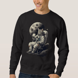Astronautenkatze mit Kaffee-Cup Sweatshirt