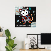 Astronautenkatze Personalisiert Poster (Heimbüro)