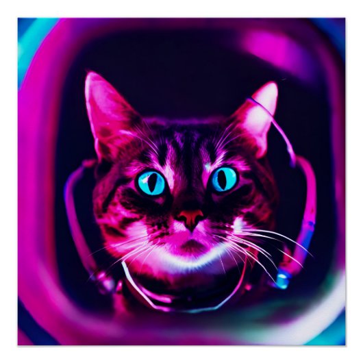 Astronautenkatze Poster (Vorderseite)