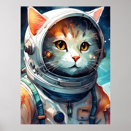 Astronautenkatze Poster (Vorne)