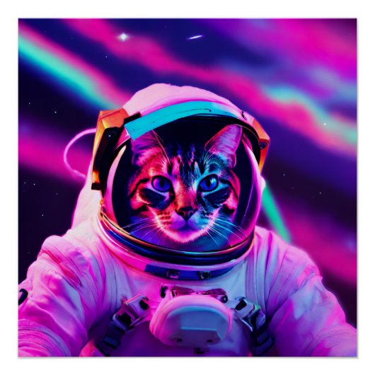 Astronautenkatze Poster (Vorderseite)