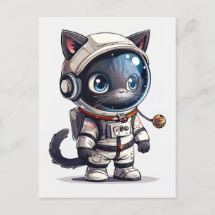 Astronautenkatze Postkarte