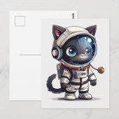 Astronautenkatze Postkarte (Vorne/Hinten)