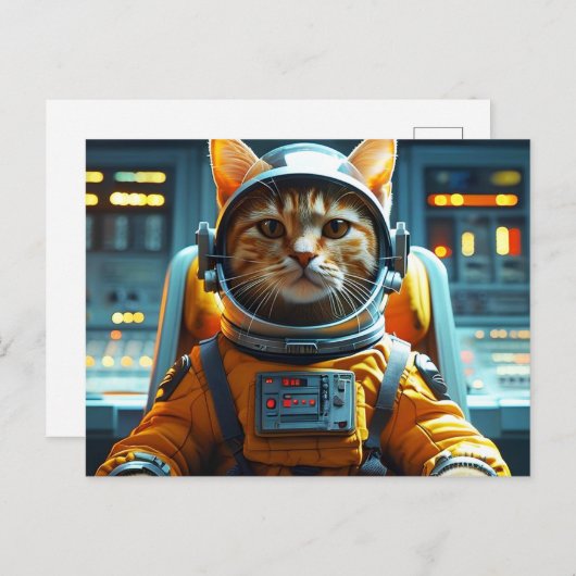 Astronautenkatze Postkarte (Vorne/Hinten)