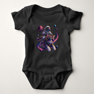 Astronautenkatze reist durch den Weltraum Baby Strampler