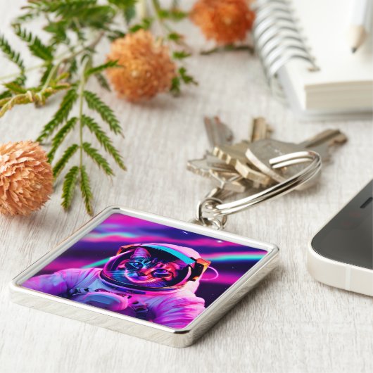 Astronautenkatze Schlüsselanhänger (Seite)