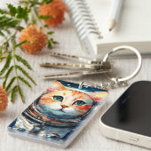 Astronautenkatze Schlüsselanhänger (Vorderseite rechts)