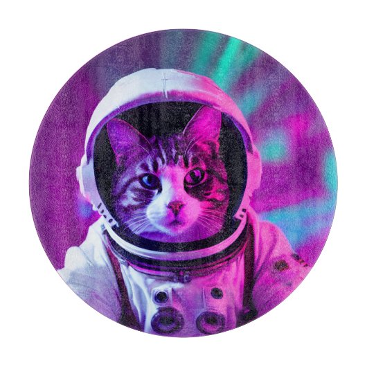 Astronautenkatze Schneidebrett (Vorderseite)