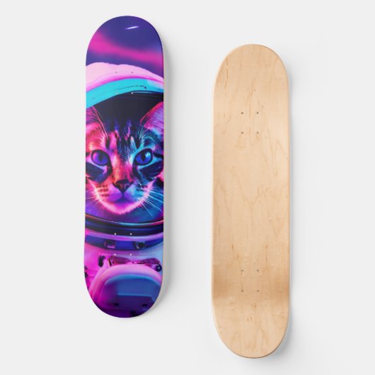 Astronautenkatze Skateboard (Vorderseite)